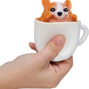 Schylling Pup in a Cup - Squeeze to Reveal Adorable Caffeine-Themed Companions - Style May Vary (Pack of 1)