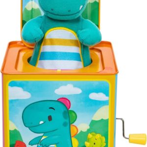 Schylling Brand Baby Dino Jack in The Box - Classic Tin Musical Popping Toy - Ages 18 Months to 4 Years