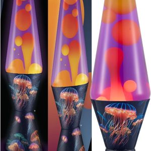 Lava The Original Lamp - 14.5 Luminous Jelly Fish ?C Classic Liquid Motion Lamp - Yellow Wax and Purple Liquid - Item #2424 (Amazon Exclusive)
