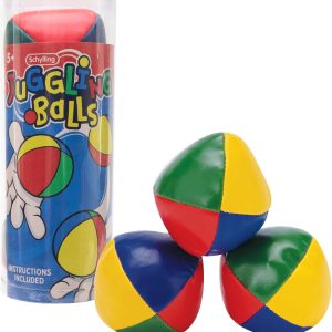 Schylling Classic Juggling Balls - Colorful Vinyl Toss-and-Catch Balls with Bead Filling - Includes 3 Balls and Instructions - Ages 5 and Up - Three Piece Set