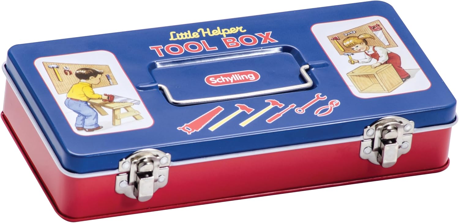 Schylling Toy Tin Tool Box with Tools - Metal Case Including 6 Tools - Ages 3+ - Image 4