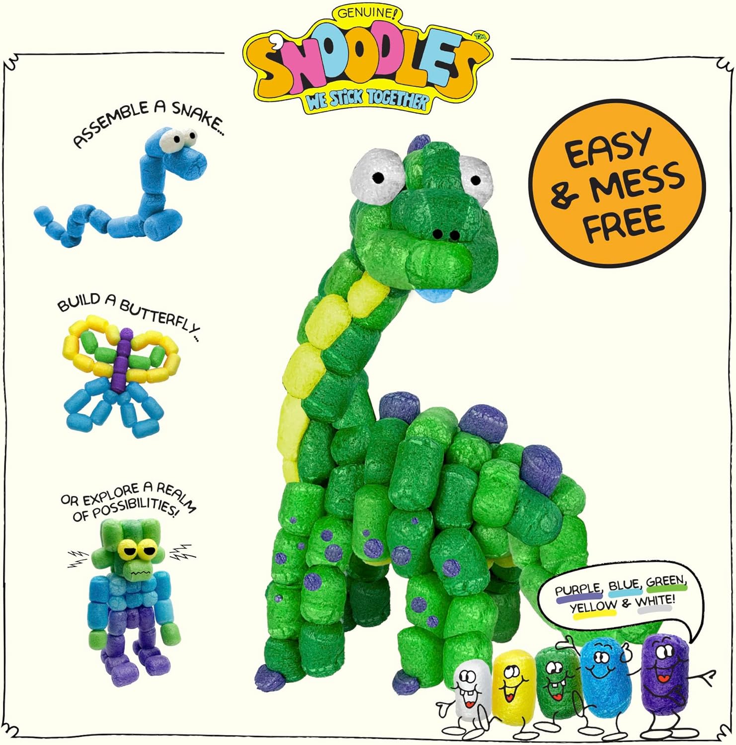 Schylling S-Noodles - Creative Building Craft Kit - Just Add Water - Ages 4 and Up - One Kit - Image 4